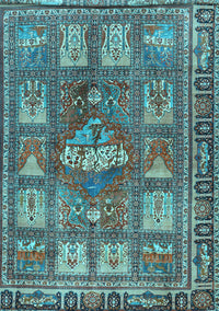 Animal Light Blue Traditional Rug, tr3171lblu