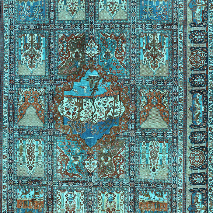 Machine Washable Animal Light Blue Traditional Rug, wshtr3171lblu