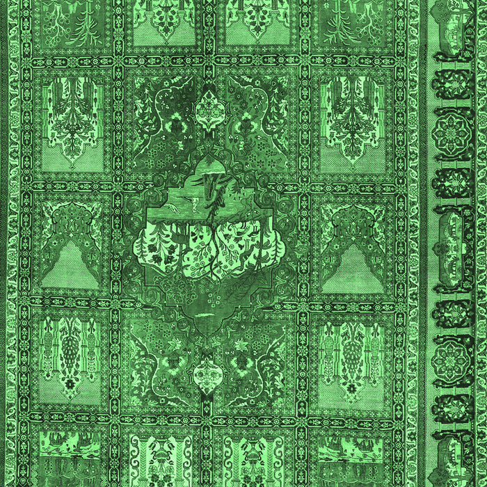 Machine Washable Animal Emerald Green Traditional Area Rugs, wshtr3171emgrn