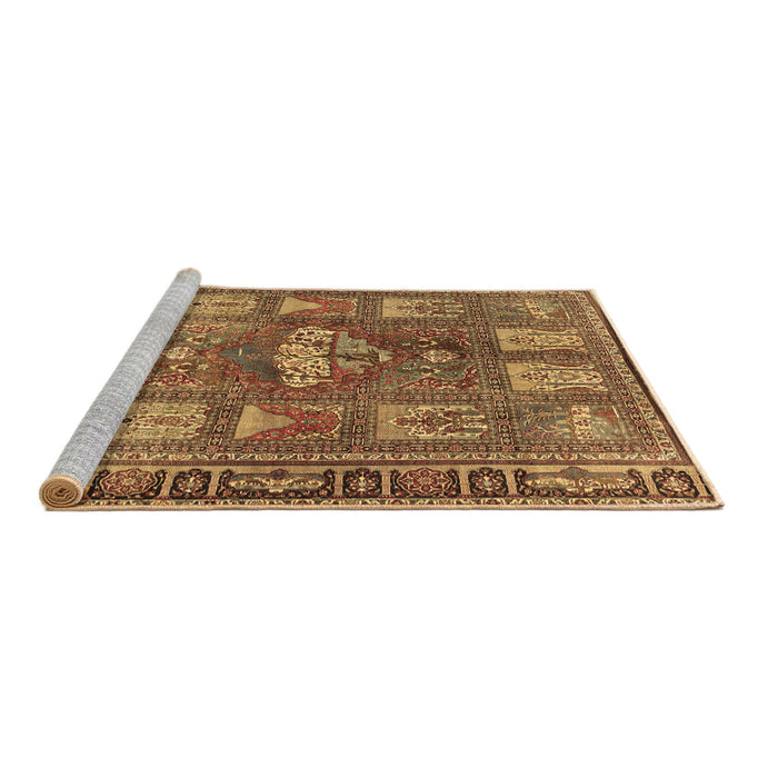 Sideview of Machine Washable Animal Brown Traditional Rug, wshtr3171brn