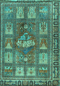 Animal Turquoise Traditional Rug, tr3171turq