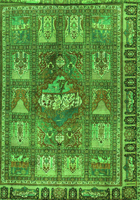 Animal Green Traditional Rug, tr3171grn