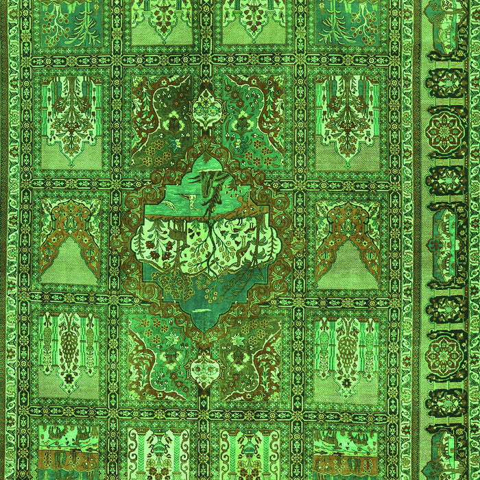 Animal Green Traditional Rug, tr3171grn