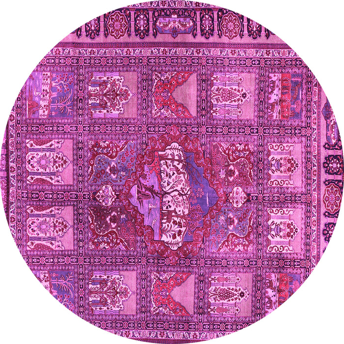 Round Animal Pink Traditional Rug, tr3171pnk