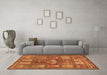 Machine Washable Animal Orange Traditional Area Rugs in a Living Room, wshtr3171org