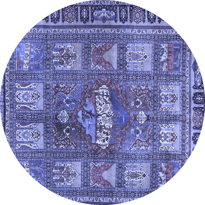 Round Animal Blue Traditional Rug, tr3171blu
