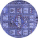 Round Animal Blue Traditional Rug, tr3171blu