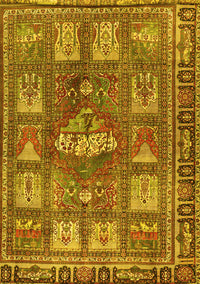 Animal Yellow Traditional Rug, tr3171yw