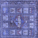 Square Animal Blue Traditional Rug, tr3171blu