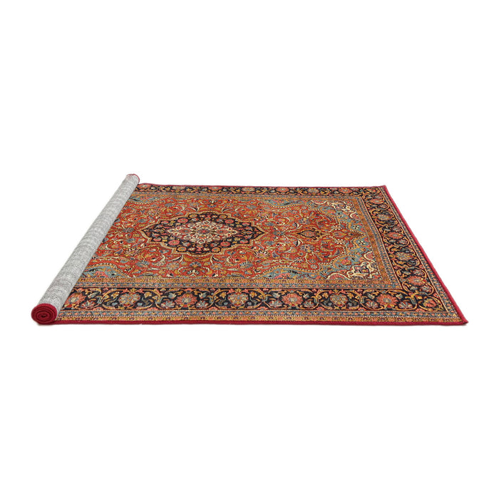 Sideview of Machine Washable Traditional Tomato Red Rug, wshtr3172