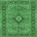 Square Machine Washable Persian Emerald Green Traditional Area Rugs, wshtr3172emgrn