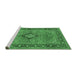 Sideview of Machine Washable Persian Emerald Green Traditional Area Rugs, wshtr3172emgrn