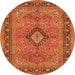 Machine Washable Persian Orange Traditional Area Rugs, wshtr3172org