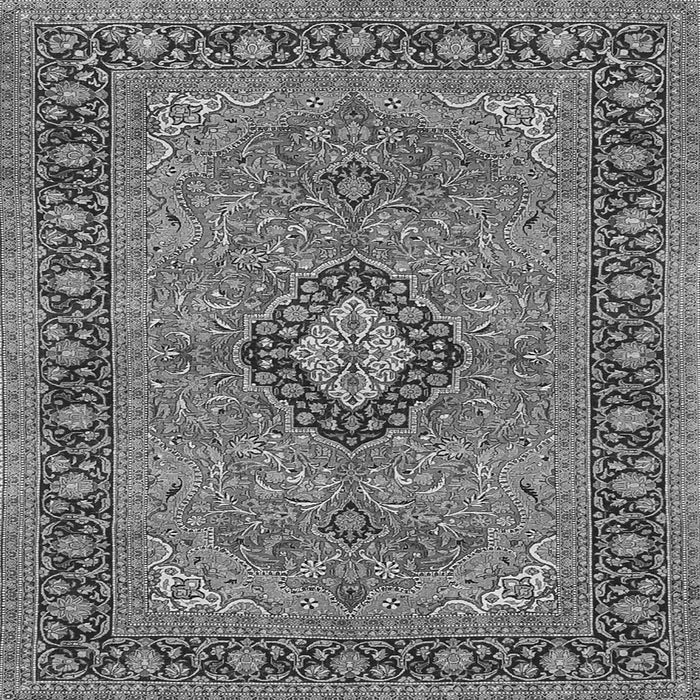 Round Machine Washable Persian Gray Traditional Rug, wshtr3172gry