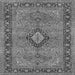 Round Machine Washable Persian Gray Traditional Rug, wshtr3172gry