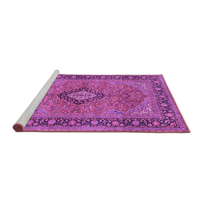 Sideview of Machine Washable Persian Purple Traditional Area Rugs, wshtr3172pur