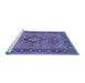 Sideview of Machine Washable Persian Blue Traditional Rug, wshtr3172blu