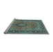 Sideview of Machine Washable Persian Light Blue Traditional Rug, wshtr3172lblu