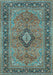 Machine Washable Persian Light Blue Traditional Rug, wshtr3172lblu