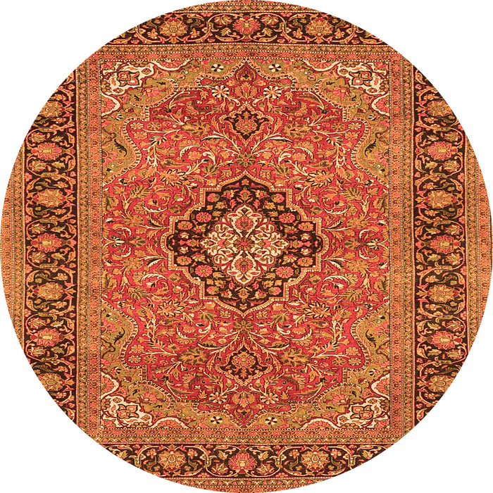 Square Persian Orange Traditional Rug, tr3172org