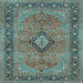 Square Persian Light Blue Traditional Rug, tr3172lblu