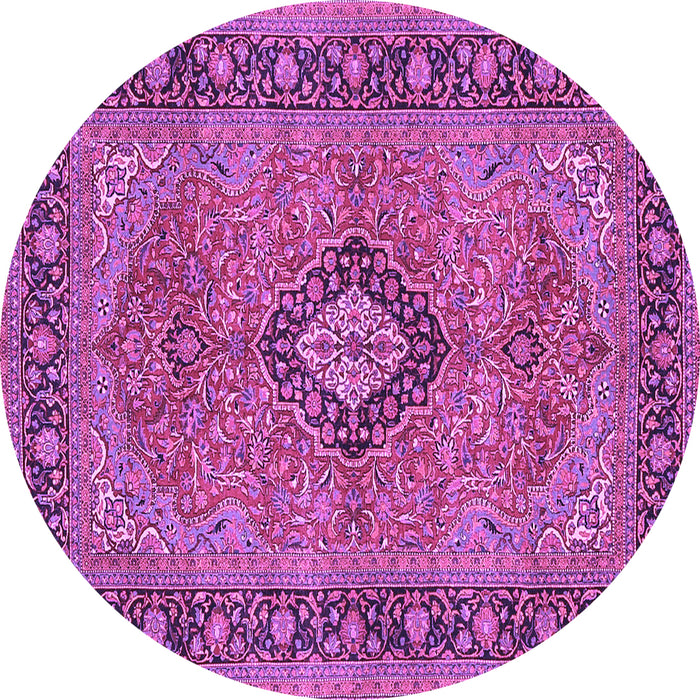 Round Persian Purple Traditional Rug, tr3172pur
