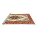 Sideview of Machine Washable Traditional Red Rug, wshtr3173