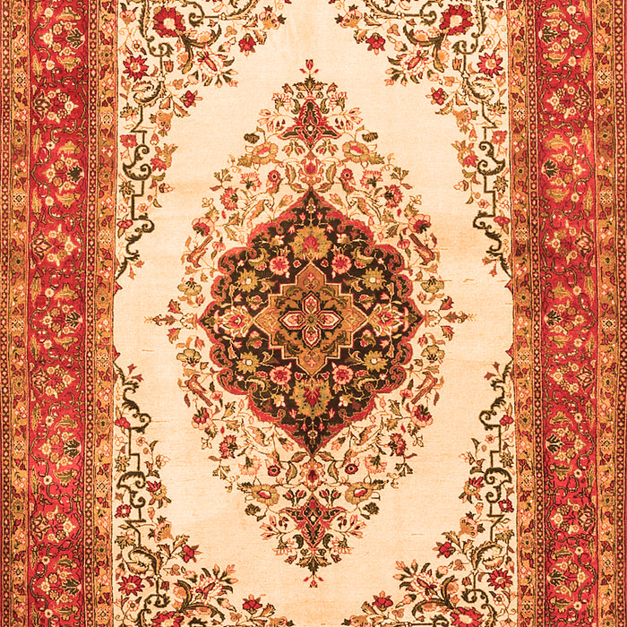 Serging Thickness of Machine Washable Persian Orange Traditional Area Rugs, wshtr3173org