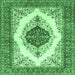 Square Persian Emerald Green Traditional Rug, tr3173emgrn