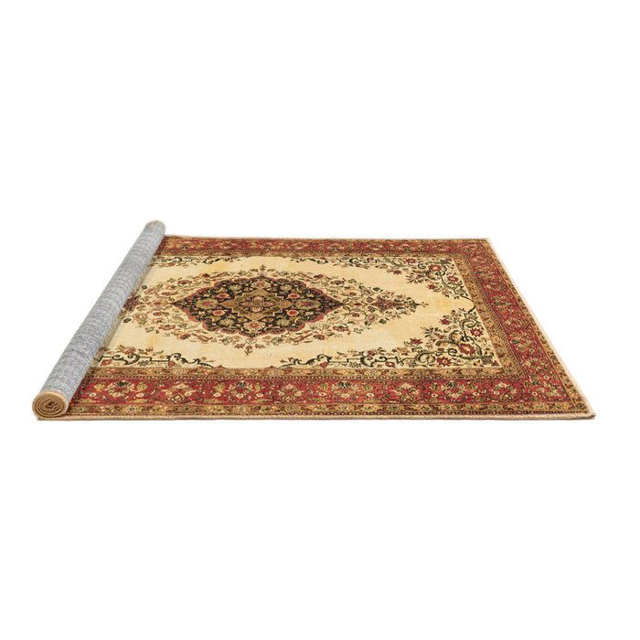 Sideview of Machine Washable Persian Brown Traditional Rug, wshtr3173brn