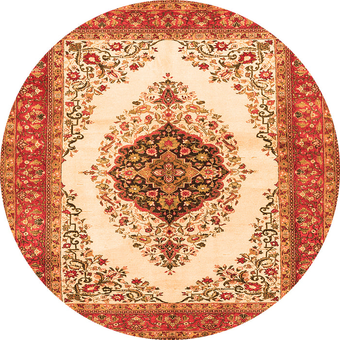 Square Persian Orange Traditional Rug, tr3173org