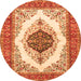 Square Persian Orange Traditional Rug, tr3173org