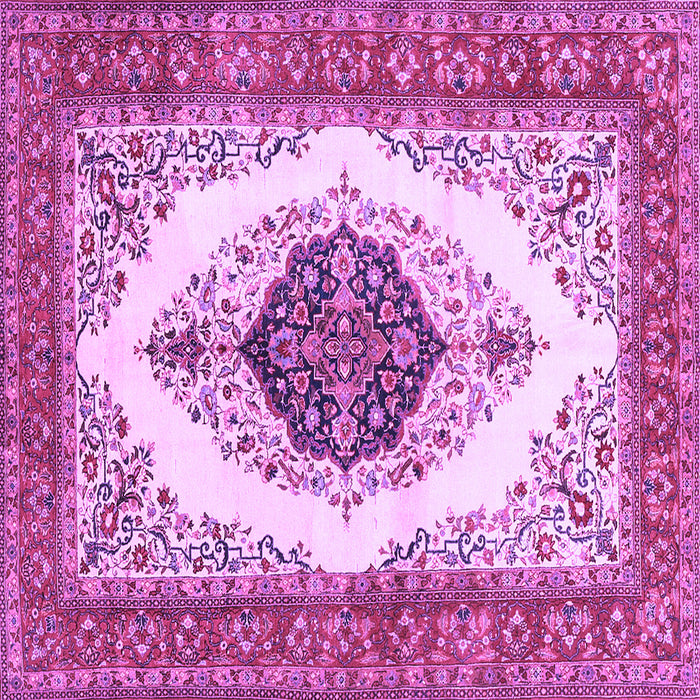 Square Machine Washable Persian Purple Traditional Area Rugs, wshtr3173pur