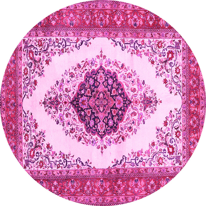 Round Persian Pink Traditional Rug, tr3173pnk