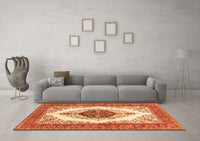 Machine Washable Persian Orange Traditional Rug, wshtr3173org