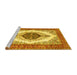 Sideview of Machine Washable Persian Yellow Traditional Rug, wshtr3173yw