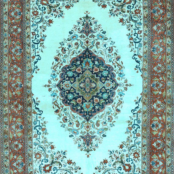 Machine Washable Persian Light Blue Traditional Rug, wshtr3173lblu