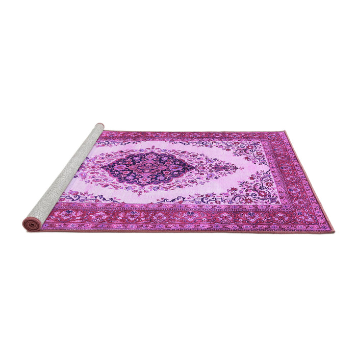 Sideview of Machine Washable Persian Purple Traditional Area Rugs, wshtr3173pur