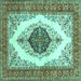 Square Persian Turquoise Traditional Rug, tr3173turq