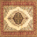Square Persian Brown Traditional Rug, tr3173brn