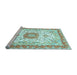 Sideview of Machine Washable Persian Light Blue Traditional Rug, wshtr3174lblu