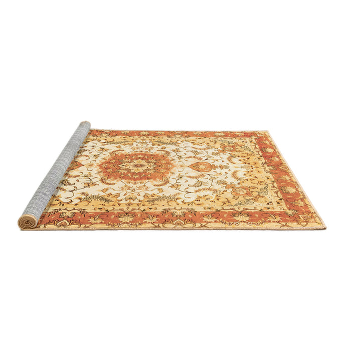 Sideview of Machine Washable Persian Brown Traditional Rug, wshtr3174brn