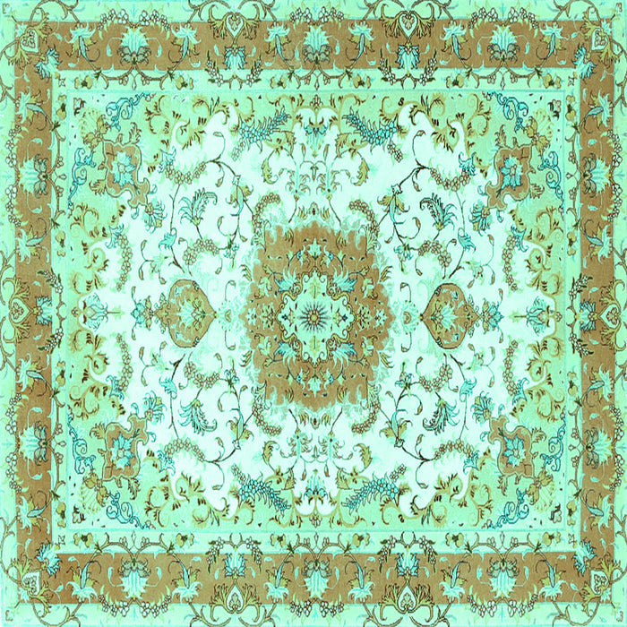 Square Persian Turquoise Traditional Rug, tr3174turq