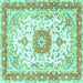 Square Persian Turquoise Traditional Rug, tr3174turq