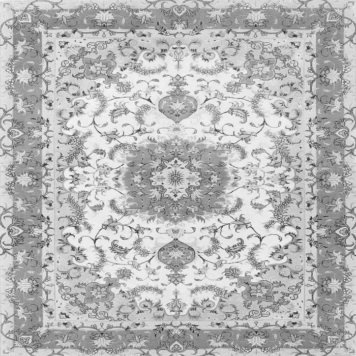 Round Machine Washable Persian Gray Traditional Rug, wshtr3174gry