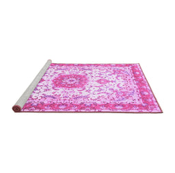 Sideview of Machine Washable Persian Purple Traditional Area Rugs, wshtr3174pur