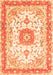 Serging Thickness of Machine Washable Persian Orange Traditional Area Rugs, wshtr3174org