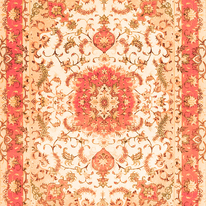 Serging Thickness of Machine Washable Persian Orange Traditional Area Rugs, wshtr3174org