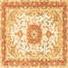 Square Persian Brown Traditional Rug, tr3174brn