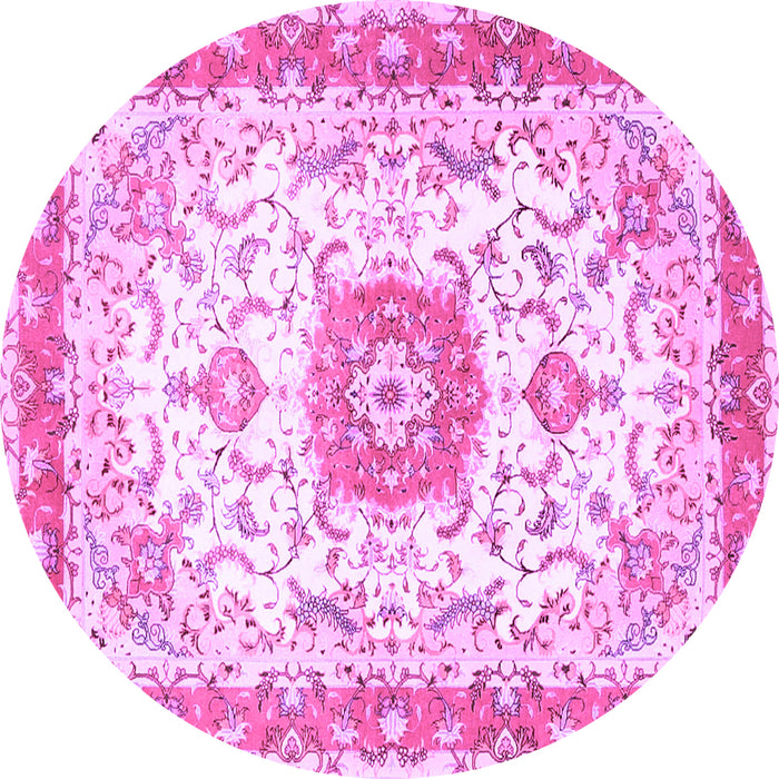 Round Persian Purple Traditional Rug, tr3174pur